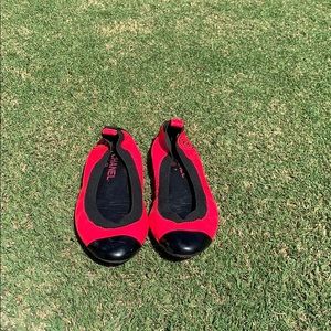 Neon Pink Chanel Ballet Flats. Size 37 1/2